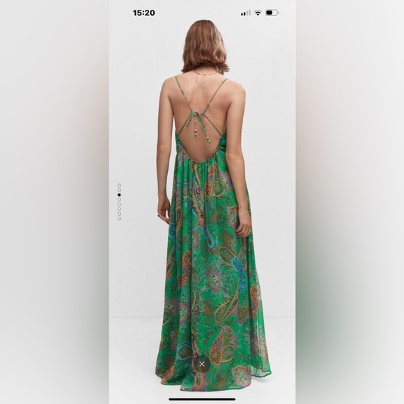 Mango Italian Fabric Dress in Green - Picture 5 of 16